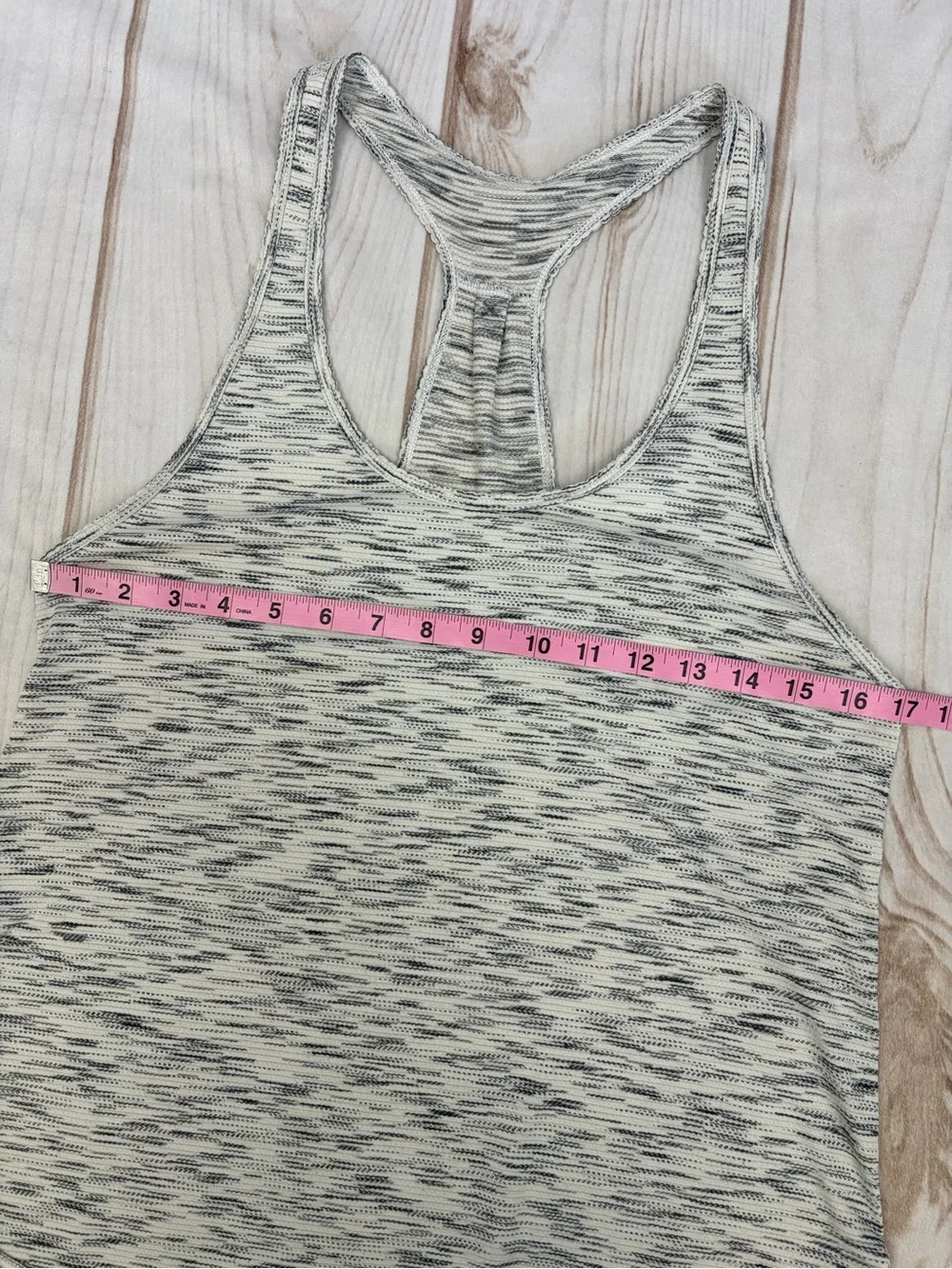 Lululemon 105 F Singlet Athletic Tank Top Tiger Space Dye Black White Sz 6/8